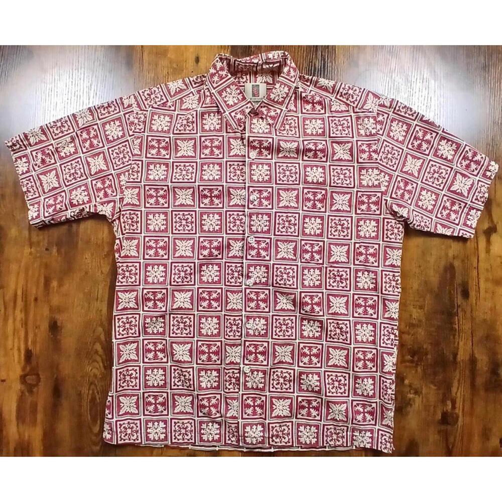 Tori Richard Honolulu Short Sleeve Button Front Red Shirt‎ Size Small